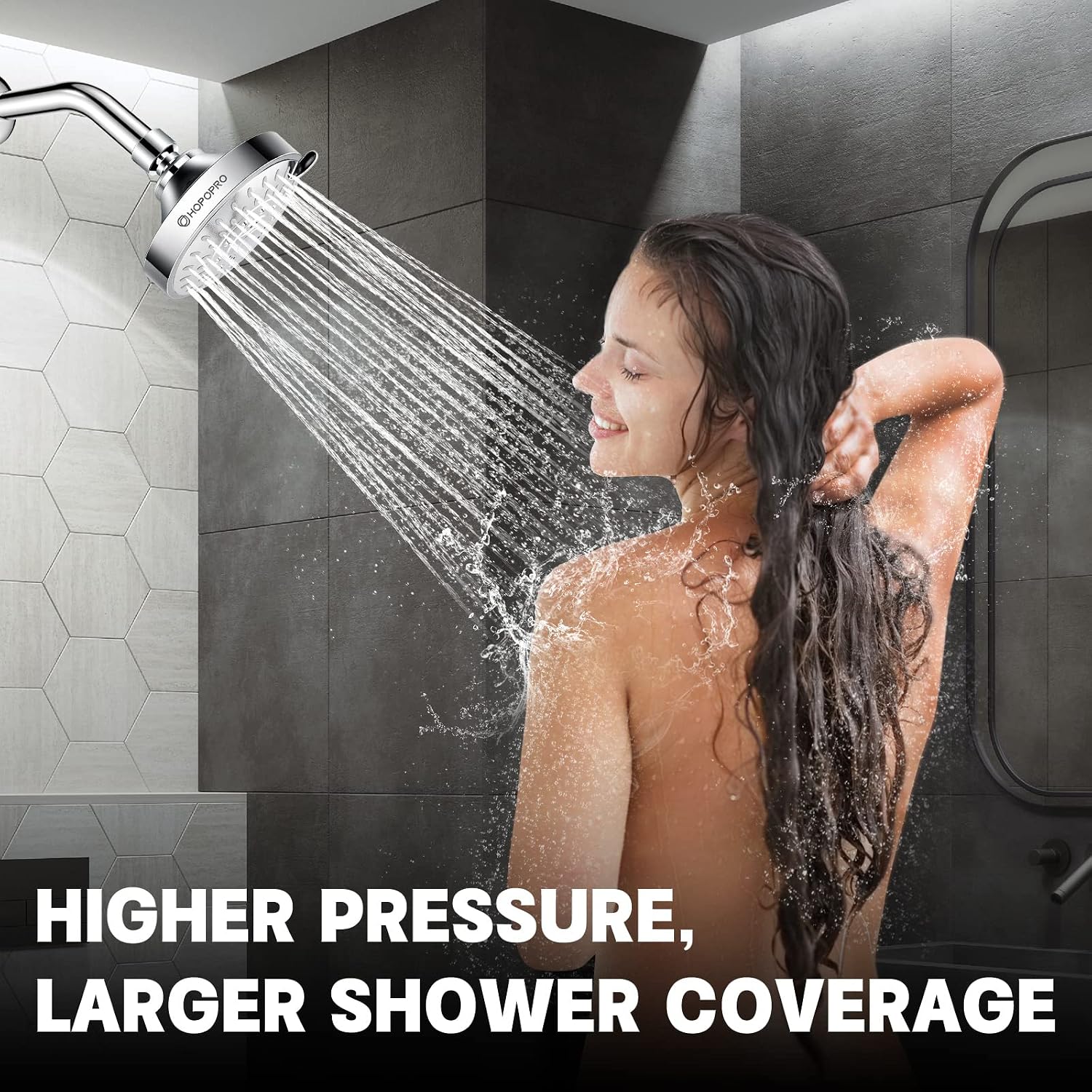 High Pressure Shower Head, HOPOPRO 5-Mode Fixed Showerhead, NBC Recommended