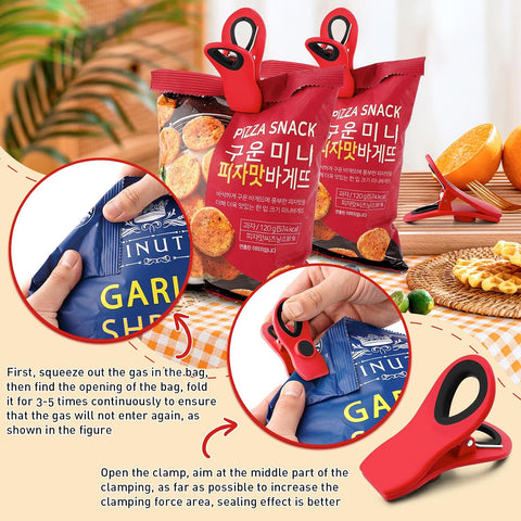 12 Pack Chip Clips, Magnetic Clips for Chips and Other Food Bags