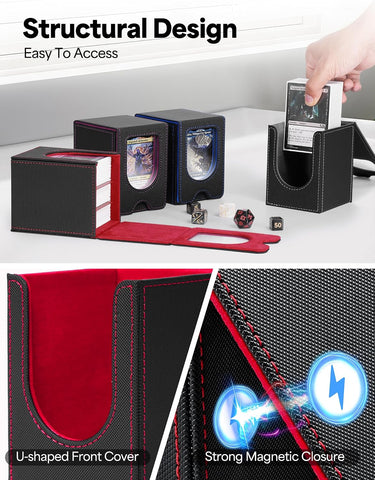 Card Deck Box for MTG Commander, fits 100+ Double-Sleeved Cards