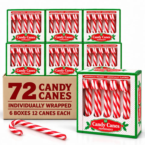 Candy Cane Peppermint Classic Red & White - Individually Wrapped (120 Count, Peppermint)