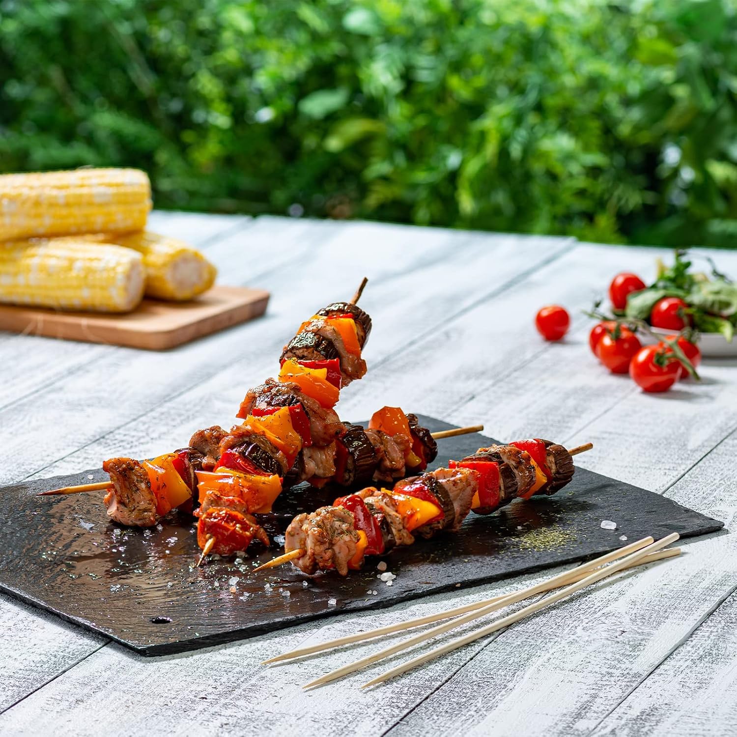 GUSTO 12 Inch Bamboo Skewers [100 Count] Wooden Shish Kabob, Smores Stick