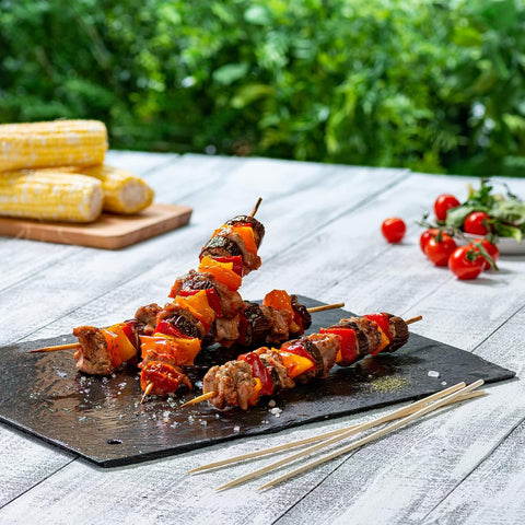 GUSTO 12 Inch Bamboo Skewers [100 Count] Wooden Shish Kabob, Smores Stick