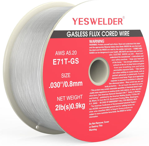 YESWELDER Gasless Flux Core MIG Wire, E71T-GS Mild Carbon Steel