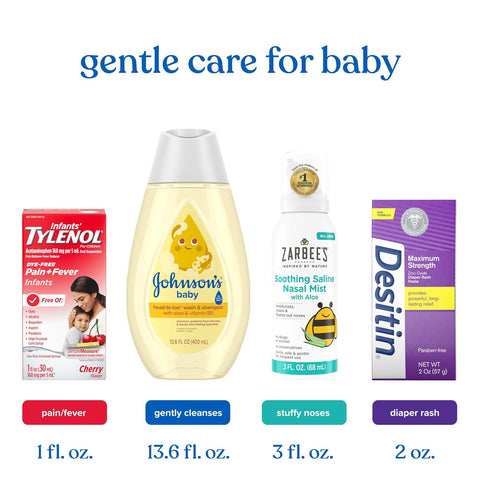 Johnson's Baby Gentle Care Kit with Desitin Maximum Strength, 4 Items