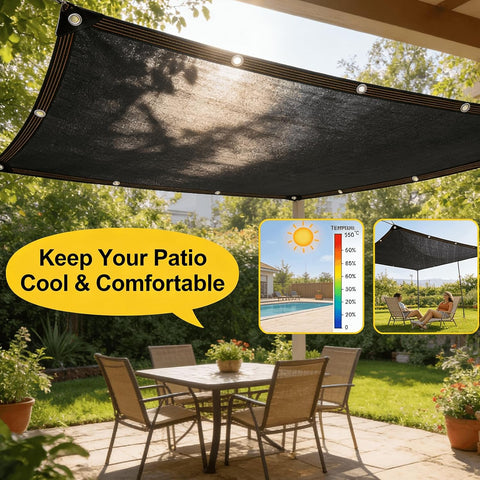 Shade Cloth -for Garden Plants,60-70% Sunblock Shade Neting -for Outdoor Garden Bed Neting Mesh Pergola Patio Lawn Sun Cloth - for Dog Kennel Cover Chicken Coop