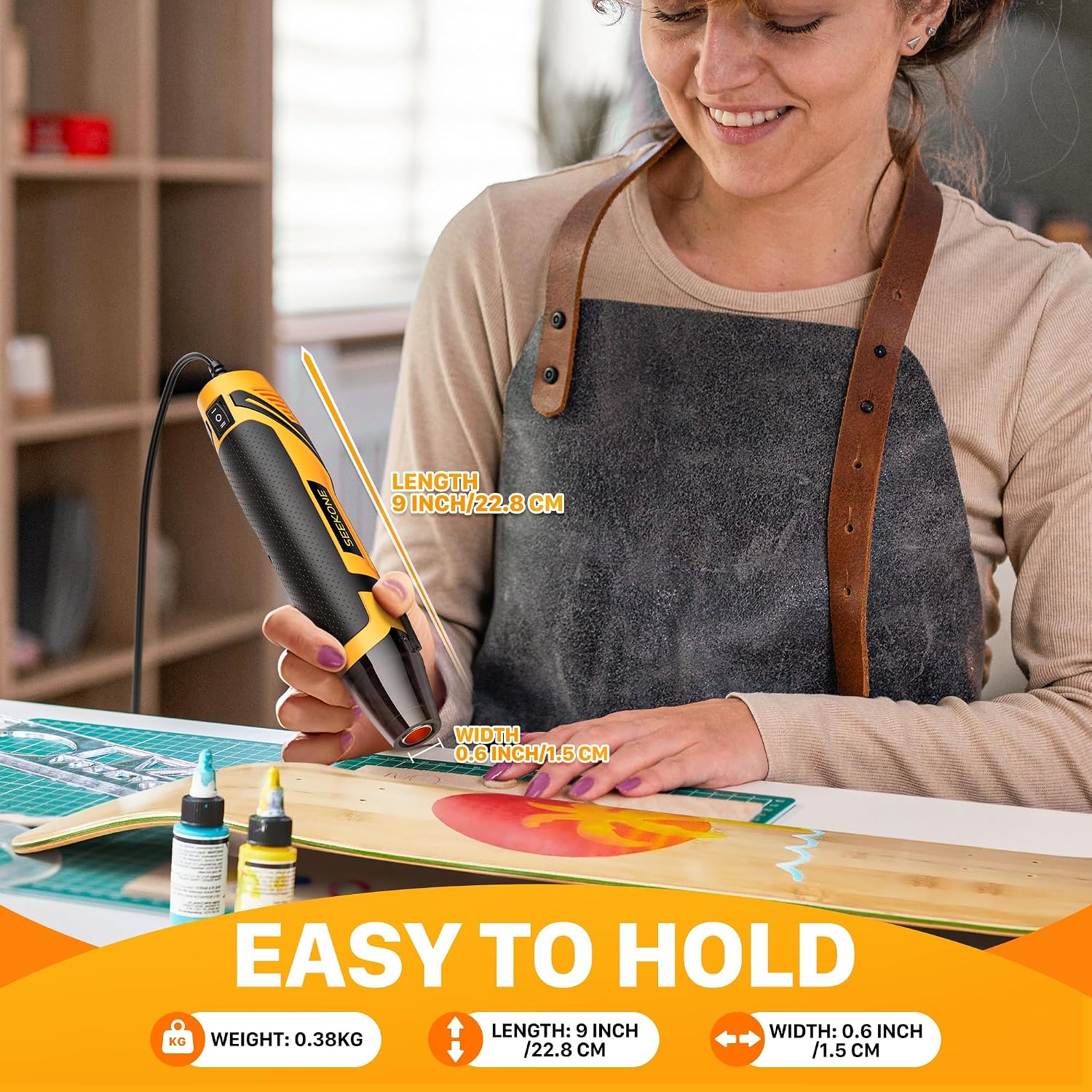 SEEKONE 350W Mini Heat Gun with 2-Temp Settings 842℉ & 500℉