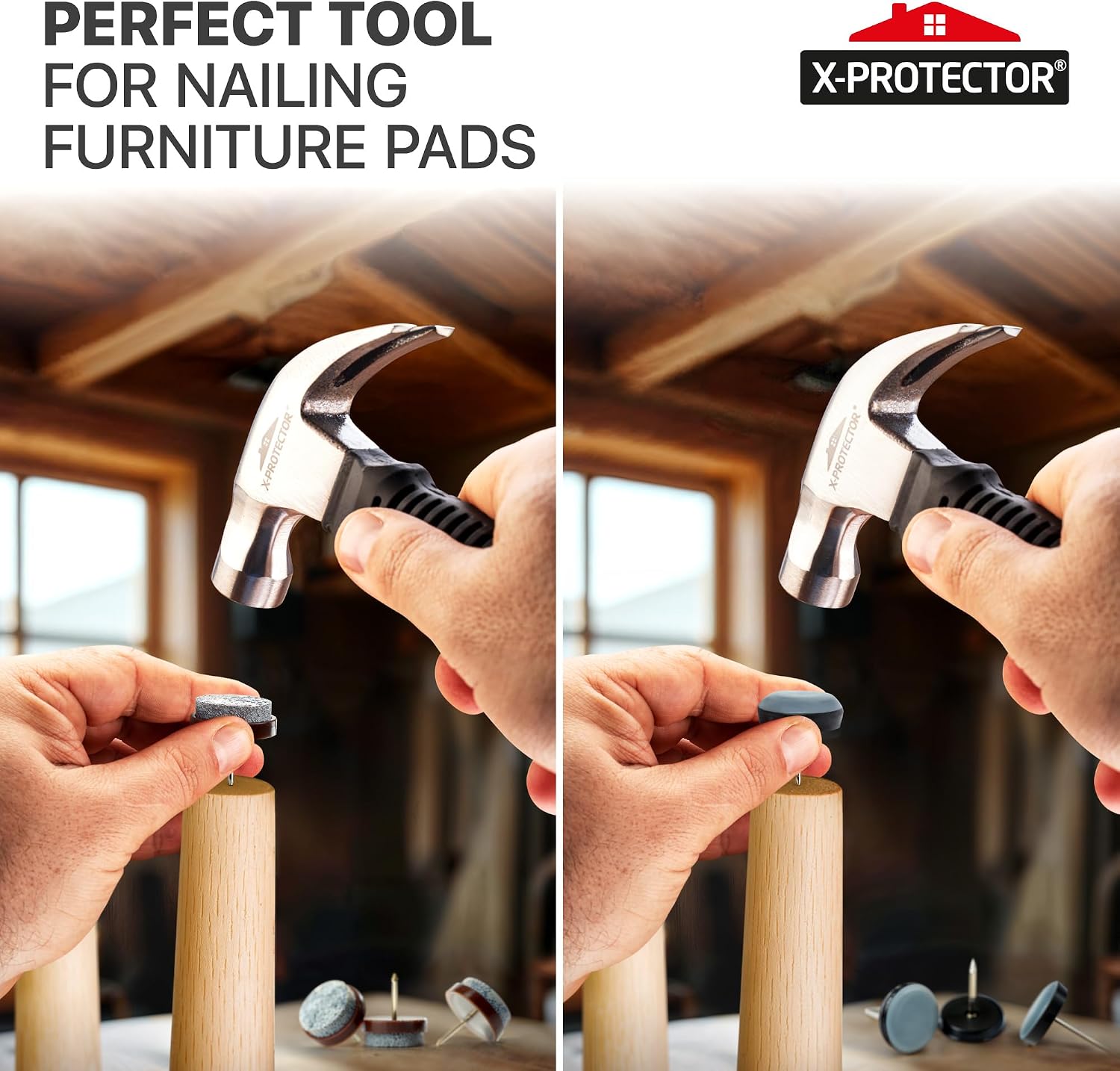 X-Protector Nail-On Furniture Pads Hammer - Small Magnetic Claw Hammer