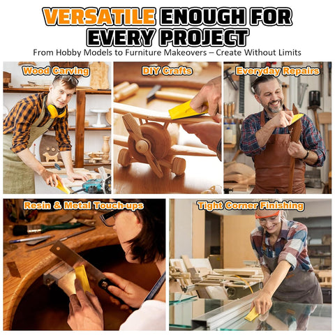 54PCS Premium Micro Sander, Detail & Mini Sander Block – Precision Small Hand Sanding Tool, 80–800 Grit Sandpaper Kit, 3-in-1 Set for Wood, Crafts, Furniture, Tight Spaces & DIY Projects