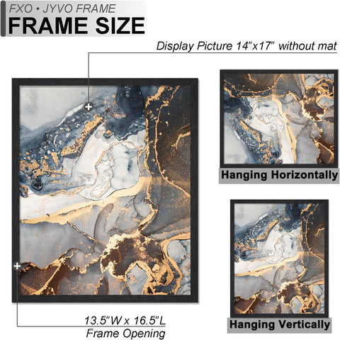 Fxojyvo 14x17 Picture Frame Set of 6 Black Engineered Wood Wall Hanging