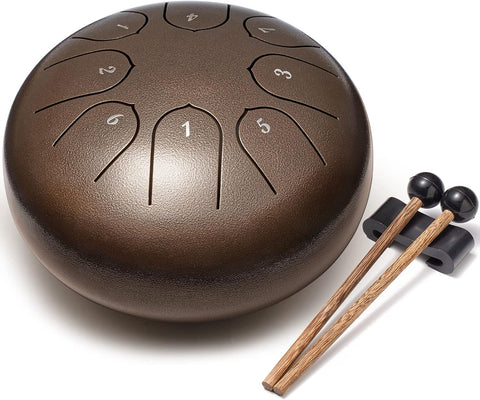 Steel Tongue Drum 6 Inch 8 Notes Musical Instrument, Rain Drum Style Gift