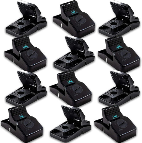 Kat Sense Rat Traps for House (12 Pack) Humane Rodent Trap for Instant Kill Results, Easy to Use Mouse Traps, Effective Anti-Rodent Solution, Reusable, Indoor ‘N Outdoor
