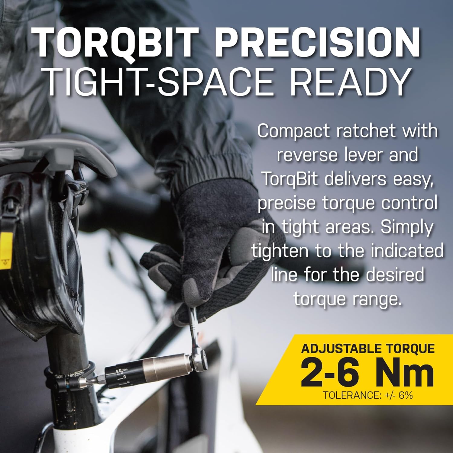 Topeak Ratchet Rocket Lite NTX+ Bike Repair Tool Kit – 19 Function Compact Multitool with Adjustable Torque TorqBit (2–6 Nm), Allen & Torx Bits, Phillips Driver, Chain Tool, Magnetic Bit Holder & Case