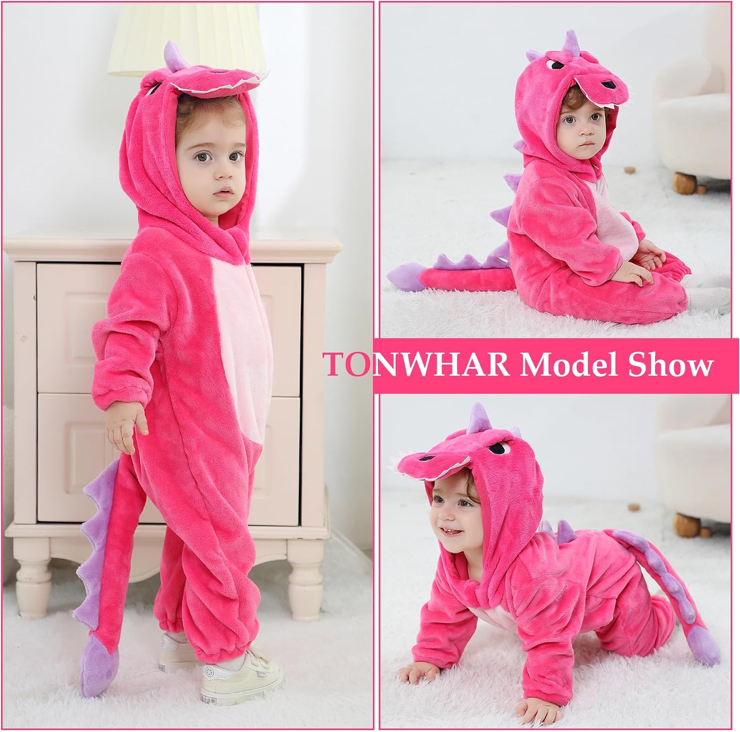 TONWHAR Animal Costume for Infants & Toddlers - Boys & Girls One-Piece Romper Jumpsuit for Halloween & Daily Playwear