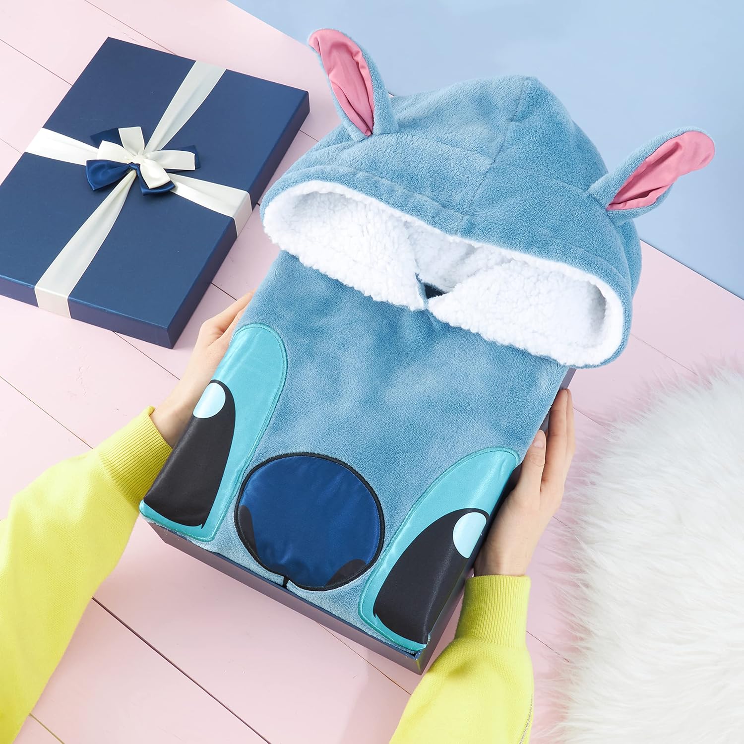 Disney Stitch Blanket Hoodie for Kids Cozy Fleece Wearable Blanket Stitch Gifts