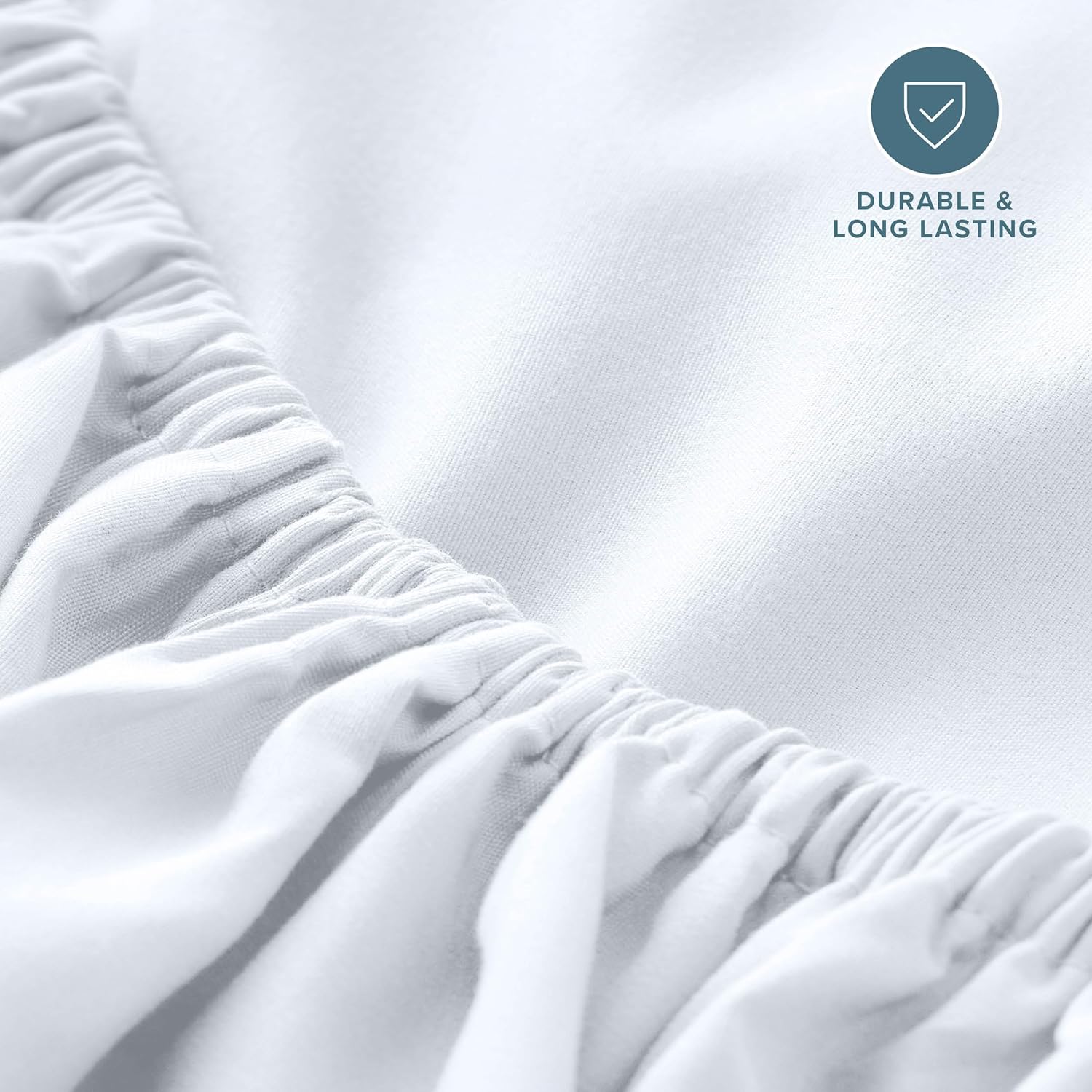 Bare Home Queen Fitted Sheet - 1800 Ultra-Soft (Queen, White)