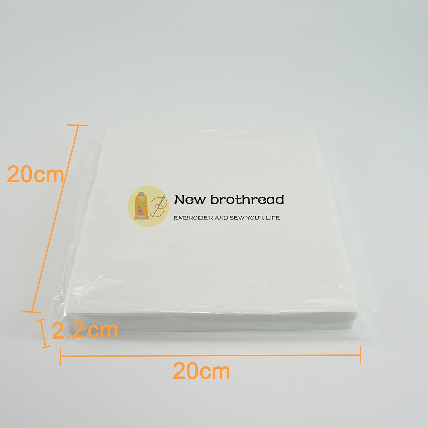 New brothread Tear Away Embroidery Stabilizer 8"x8" - 100 Precut Sheets