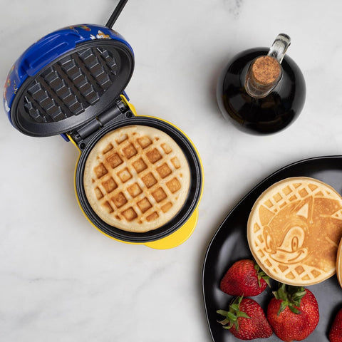 Uncanny Brands Sonic the Hedgehog Mini Waffle Maker - Sega Kitchen Appliance