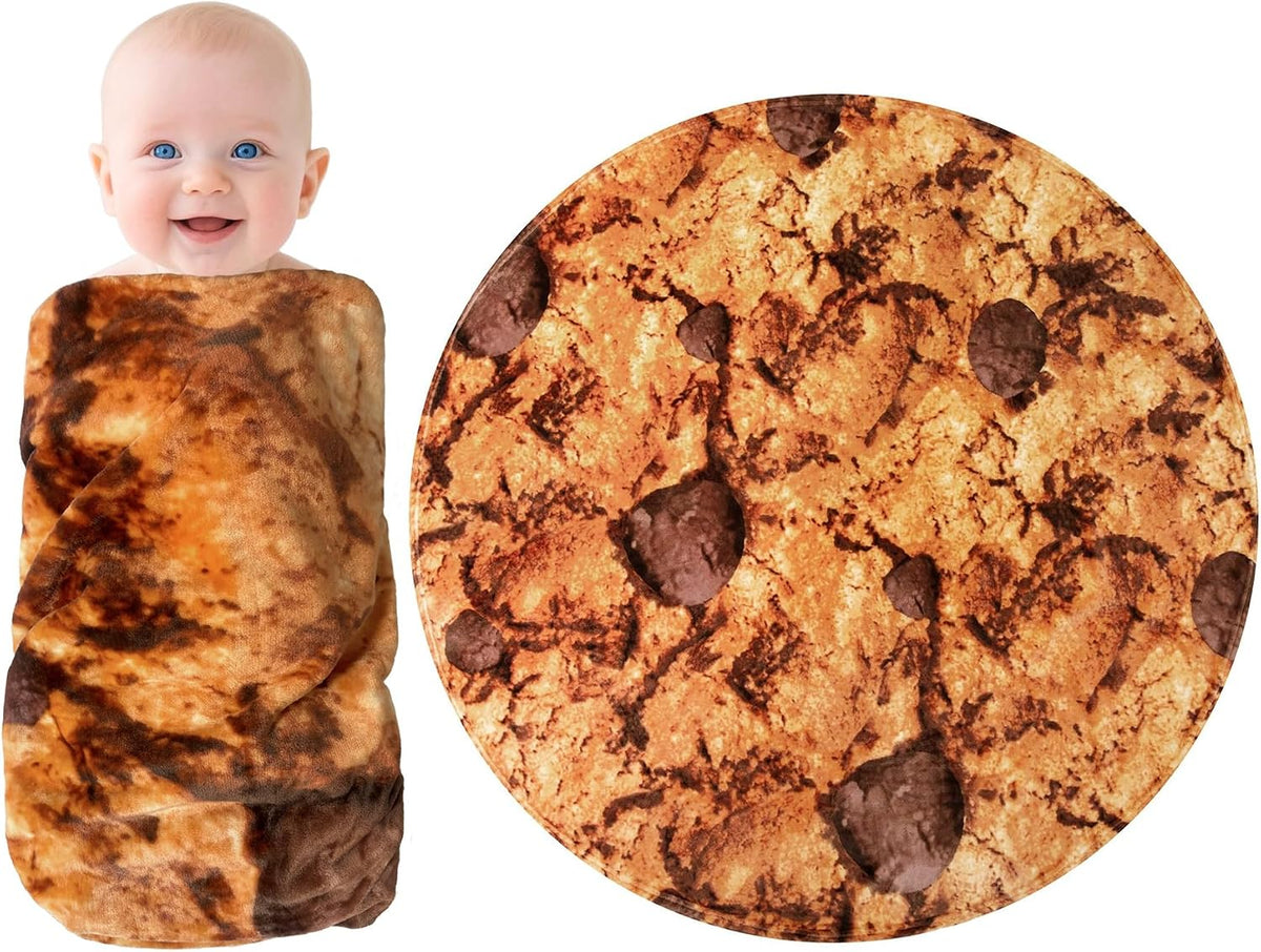 mermaker Cookies Baby Swaddle Blanket for Boy Girl Newborn Toddler, 285 GSM Funny Soft Flannel Food Blanket 36 inch