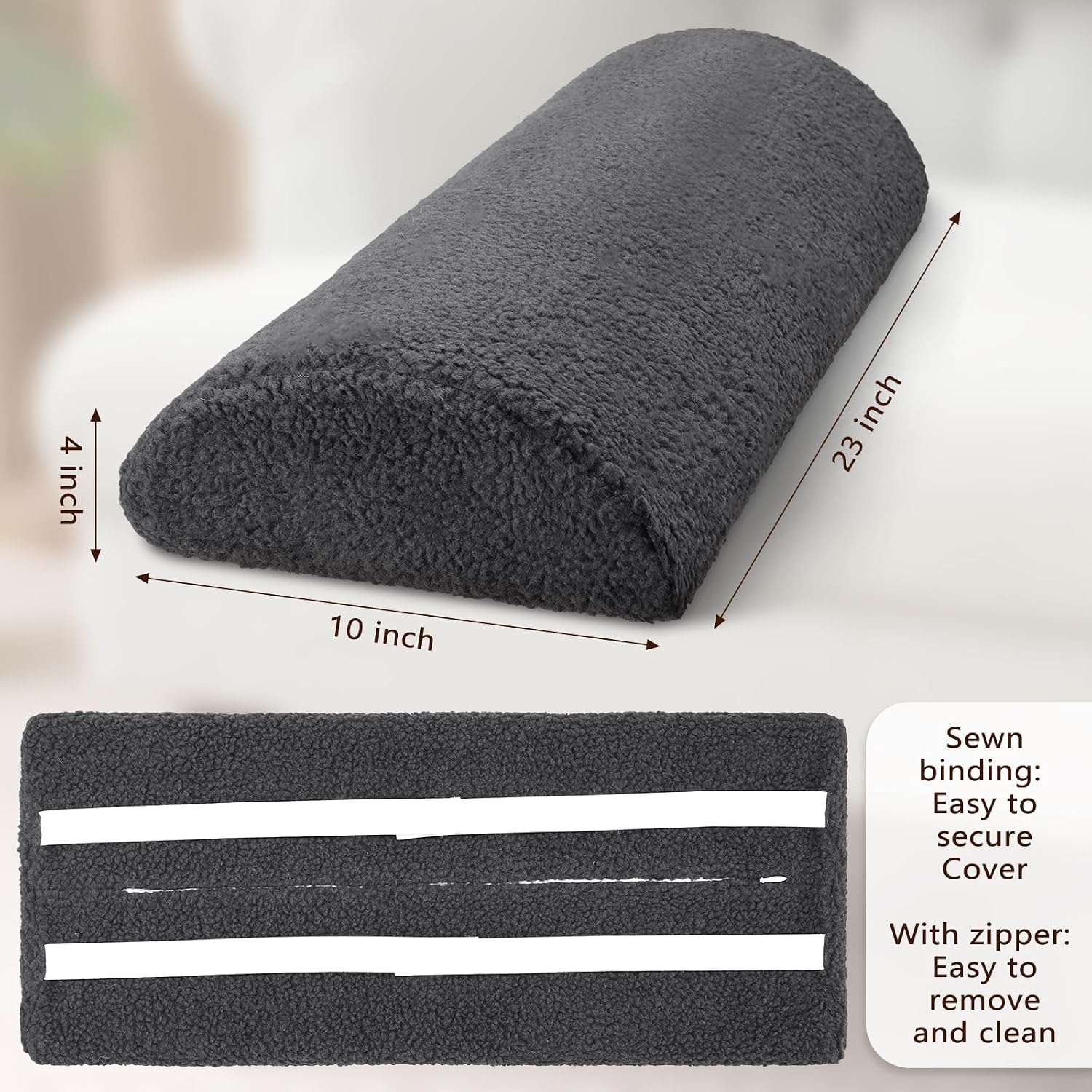 Wesiti Recliner Leg Rest Cushion Footrest Pillow Elevate Feet, Dark Gray