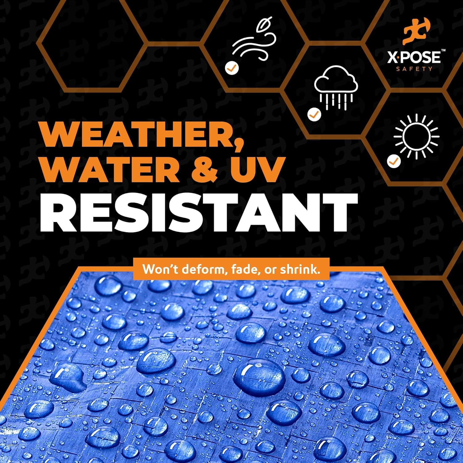 Better Blue Poly Tarp - 5' X 7' - Multipurpose Protective Cover, Lightweight, Durable, Waterproof, Weather Proof - 5 Mil Thick Polyethylene - by Xpose Safety