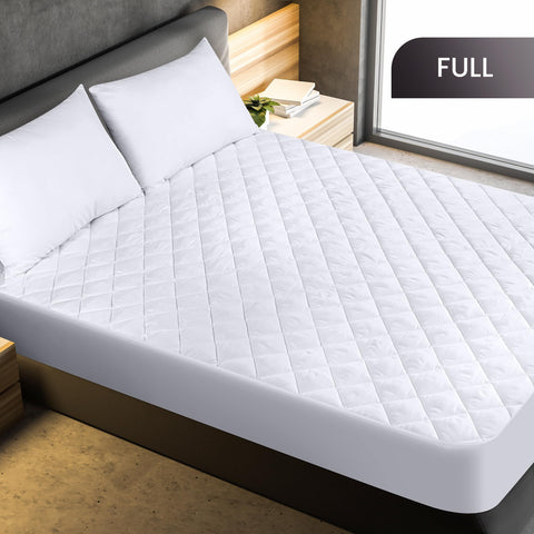 Utopia Bedding Quilted Fitted Mattress Pad (Full), Elastic Fitted Mattress Protector, Mattress Cover Stretches up to 16 Inches Deep, Machine Washable Mattress Topper (White)