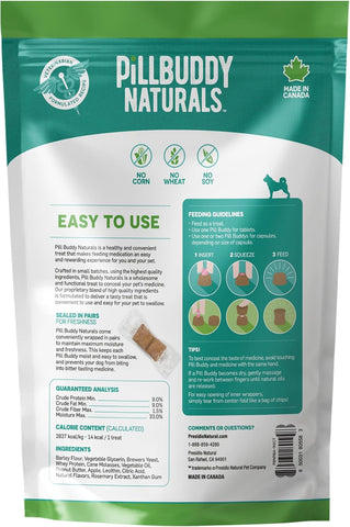 Presidio Earthly Pill Buddy Naturals - PB & Apple Recipe Pill Hiding Treats for Dogs - Make A Perfect Pill Concealing Pocket Or Pouch for Any Size Medication - 90 Servings