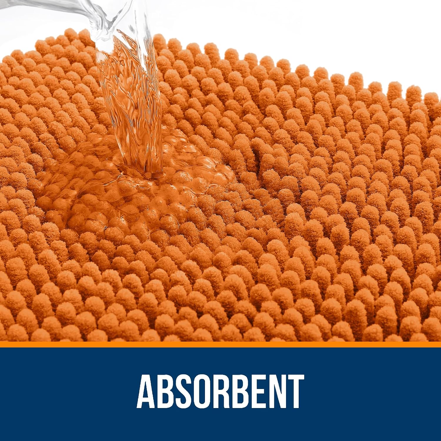 OLANLY Toilet Rugs U-Shaped 24x20, Soft Absorbent Chenille Contour Rugs