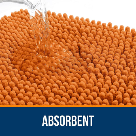 OLANLY Toilet Rugs U-Shaped 24x24, Soft Absorbent Chenille Contour Rugs