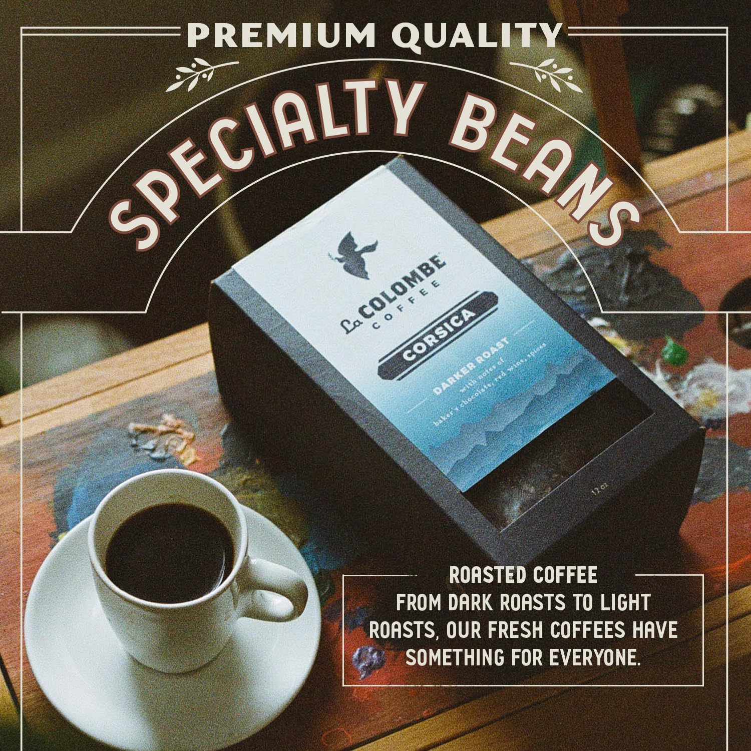 La Colombe Corsica Dark Roast Ground Coffee - 12 Ounce (Pack of 4)