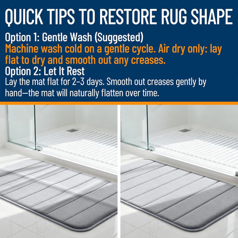OLANLY Memory Foam Bath Mat 24x16, Super Soft and Absorbent Bathroom Rugs