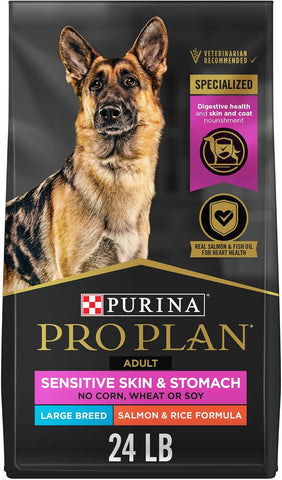Purina Pro Plan Sensitive Skin & Stomach Large Breed Dog Food, 24 lb Bag