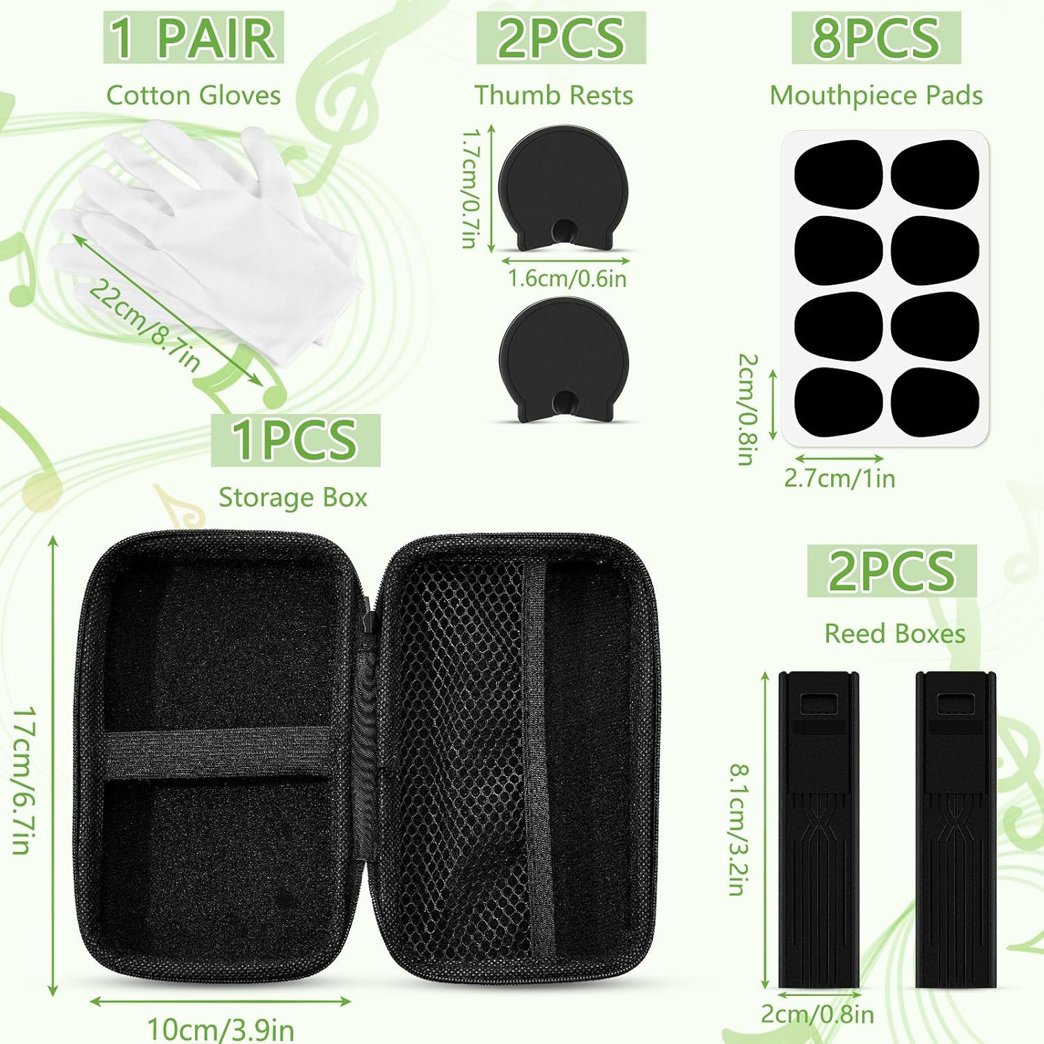 Boao 23 Pcs Clarinet Cleaning Kit All in One Accessories Set, Green