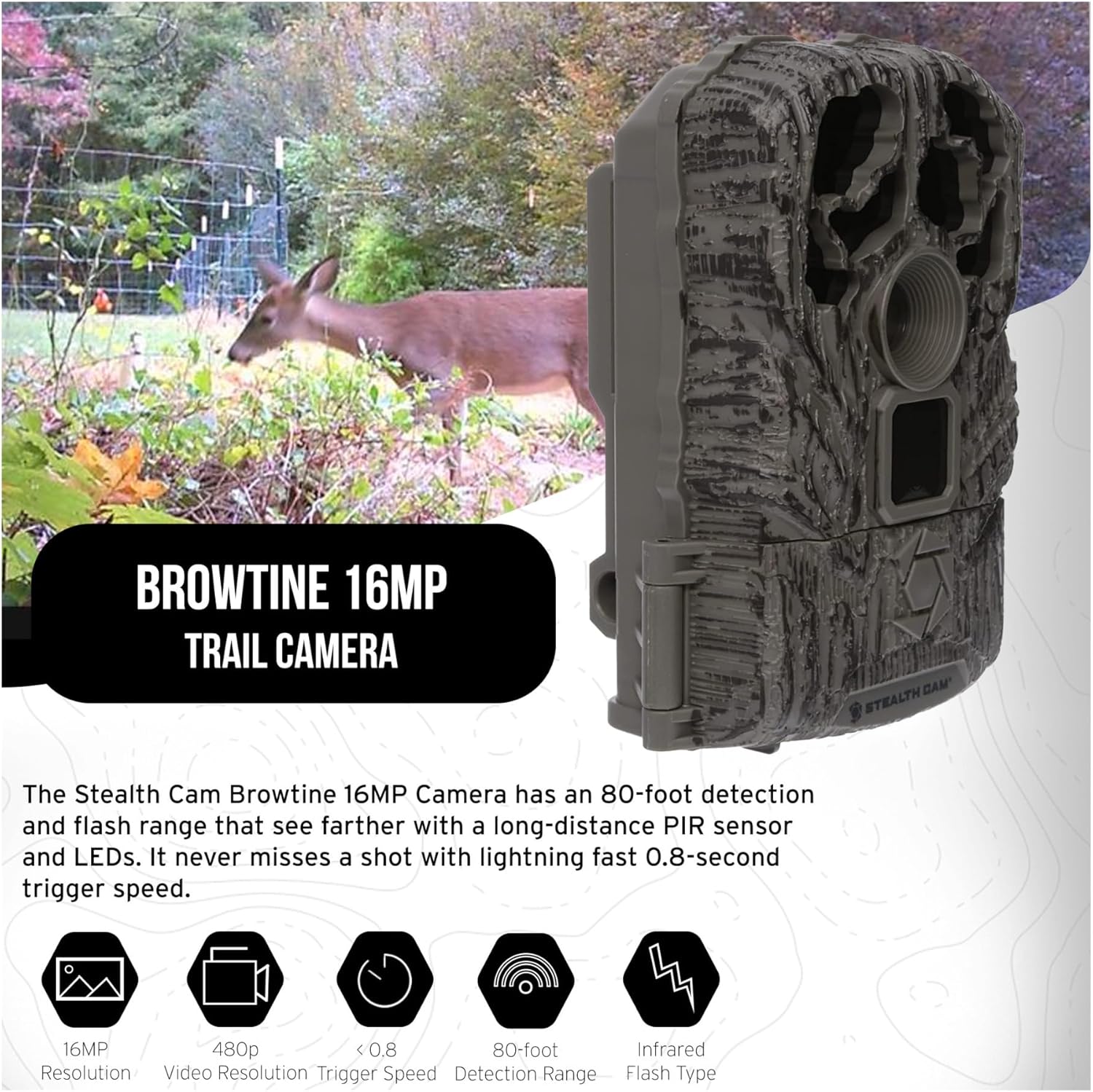 Stealth Cam Browtine 16MP Durable Trail Camera Bundle