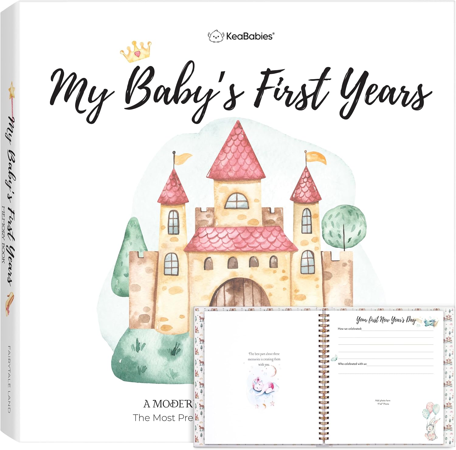 First 5 Years Baby Book Keepsake, Baby Memory Book Girl Boy(Fairytale Land)