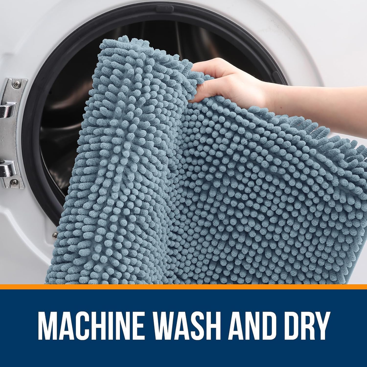 OLANLY Small Bathroom Rugs 24x16, Extra Soft Absorbent Chenille Bath Rugs