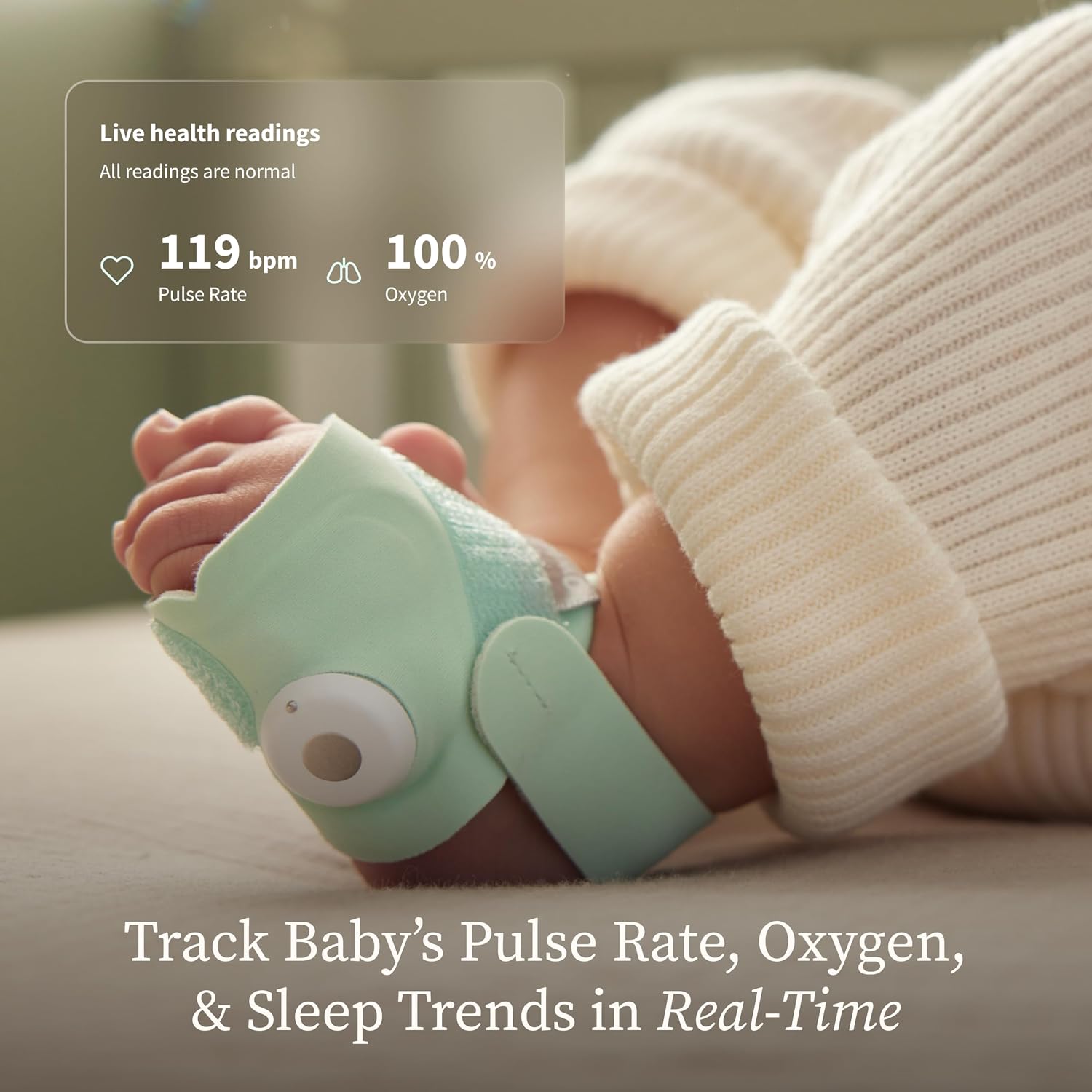 Owlet Dream Duo 3 Smart Baby Monitor System, Dream Sock + 2K HD Camera