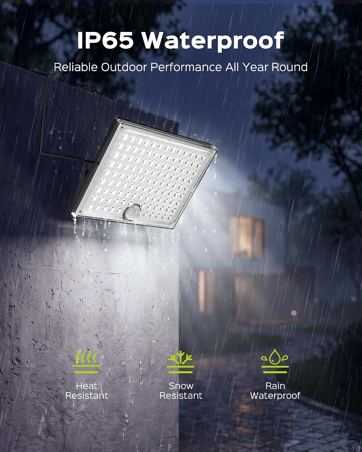 JACKYLED Motion Solar Lights Outdoor, 113 LED Cool White Bright 2 Pack