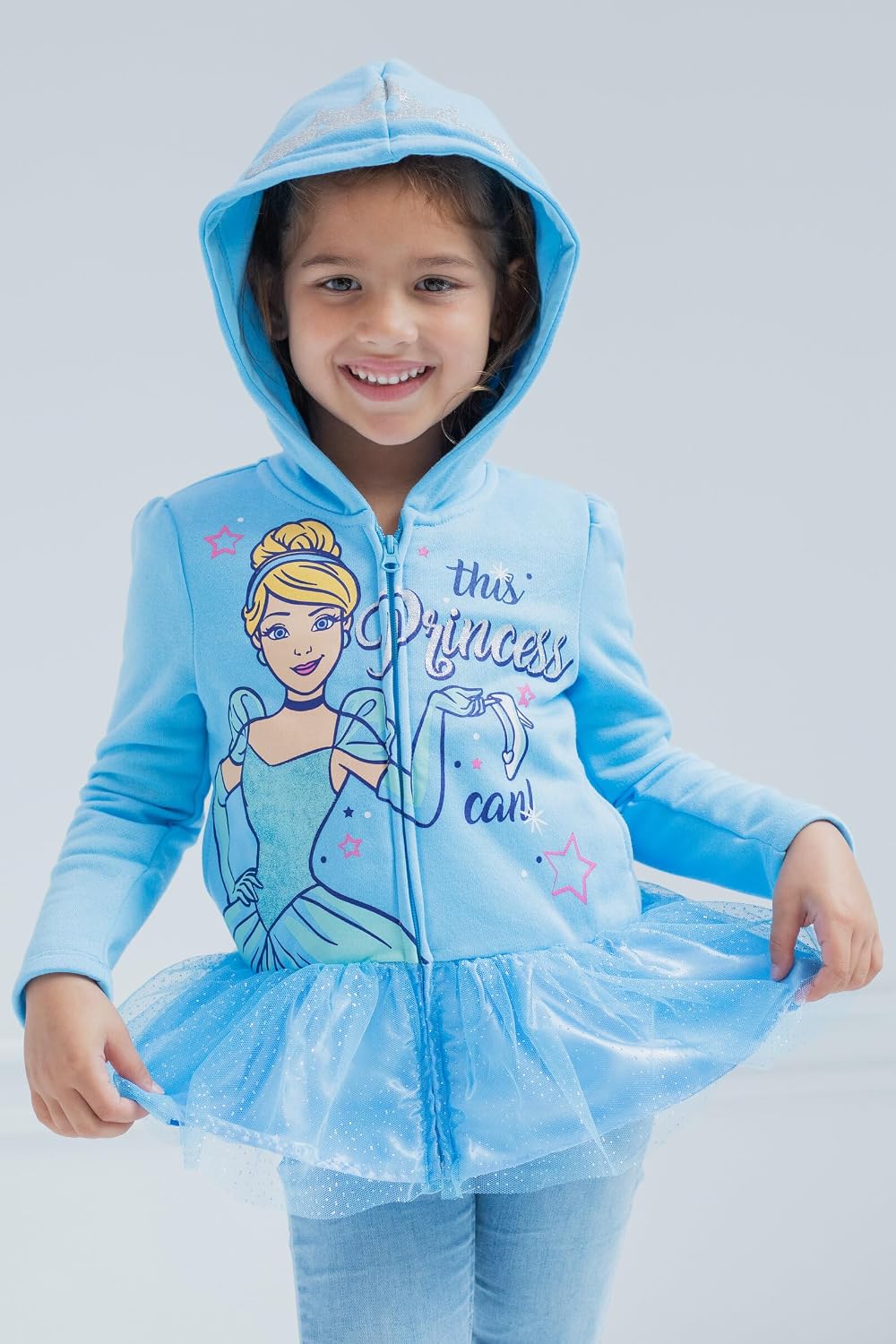 Disney Girls' Zip-Up Hooded Sweatshirt for Baby & Kids