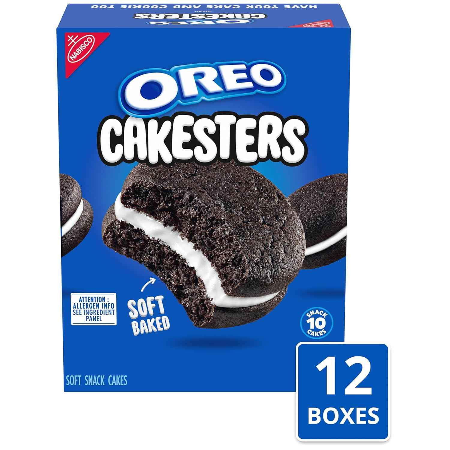OREO Cakesters Soft Snack Cakes, 12-5 Count Packs (60 Total Snack Packs) | 2 Snack Cakes Per Pack, Individually Wrapped