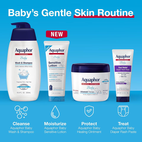 Aquaphor Baby Diaper Rash Paste with Zinc Oxide, Talc Free, 3.5 OZ