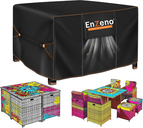 Enzeno Patio Furniture Cover Outdoor Waterproof 49" L x 49" W x 28" H