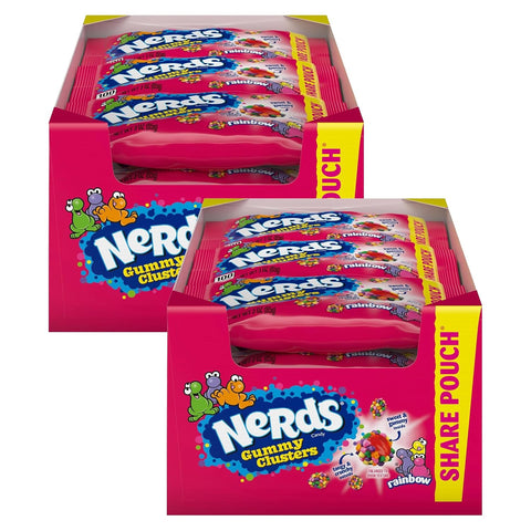 Nerds Gummy Clusters Candy, Rainbow, Springtime Easter Candy, 3 Ounce Pouches (Pack of 24)