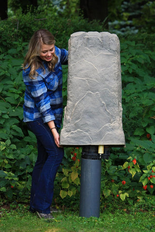 EMSCO Landscape Rock Cover, Natural rock, Monolith, Lightweight Fake Rock for Concealing Well Heads, Standpipes & Utility Fixtures