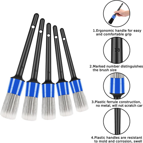 HMPLL 10pcs Car Detailing Kit, Premium Detailing Brush Set