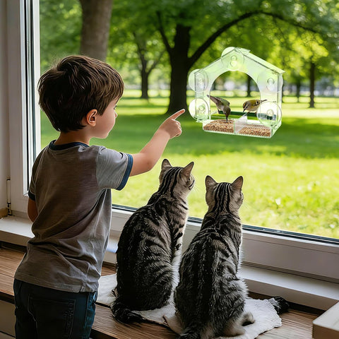 Window Bird Feeders with 5 Strong Suction Cups, Gifts for Bird Lovers