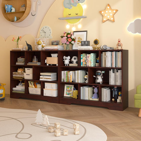 Book Shelf, 8 Cubes Storage Organizer, Open Shelf Bookcase Cherry Bookshelf