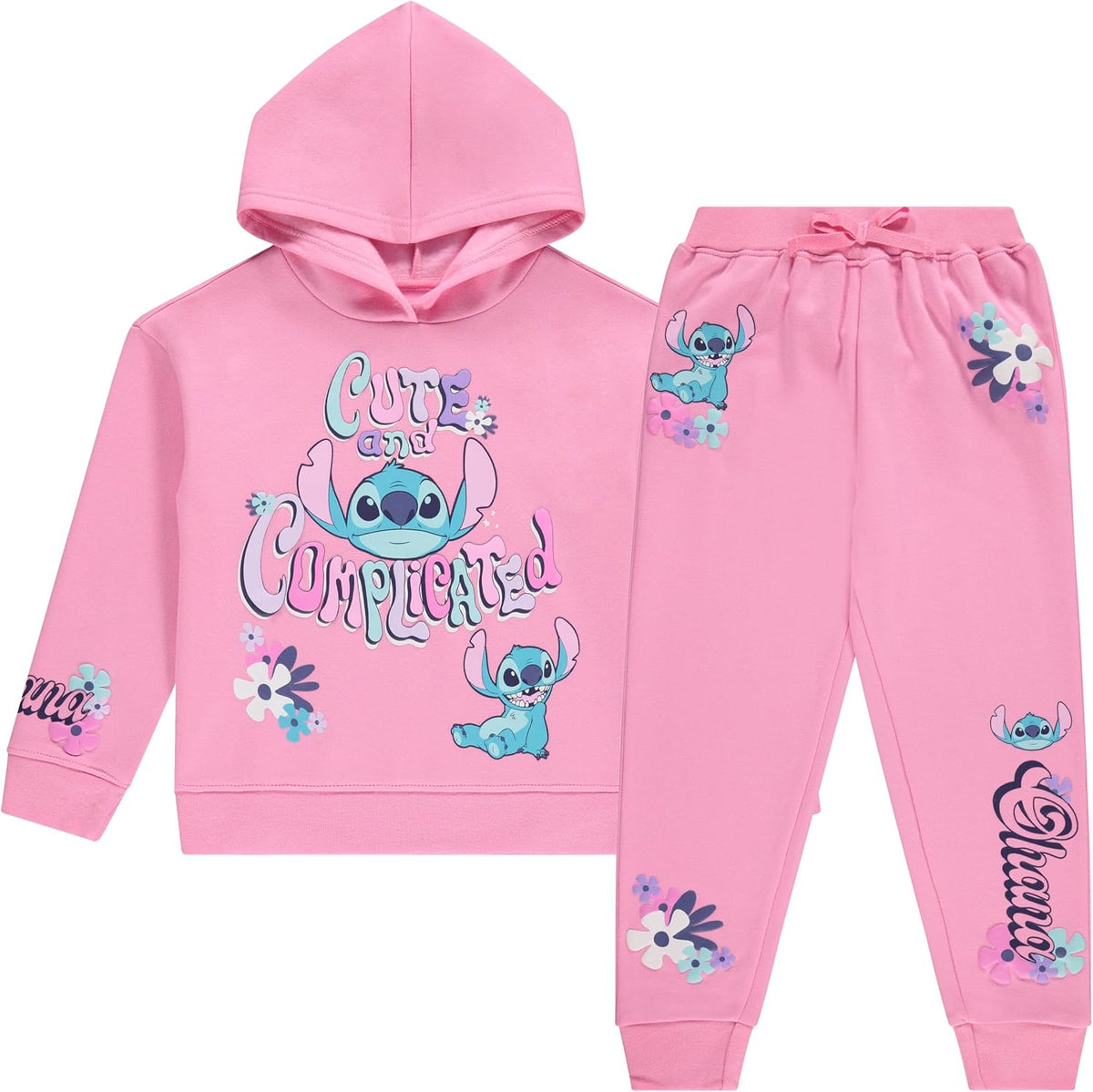 Disney Girls Lilo & Stitch Clothing Set - Stitch Sweatshirt Hoodie and Jogger - 2-Piece Outfit Set - Sizes 4-16