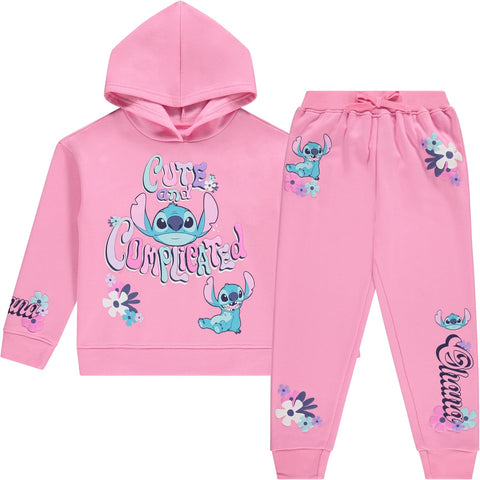 Disney Girls Lilo & Stitch Clothing Set - Stitch Sweatshirt Hoodie and Jogger - 2-Piece Outfit Set - Sizes 4-16
