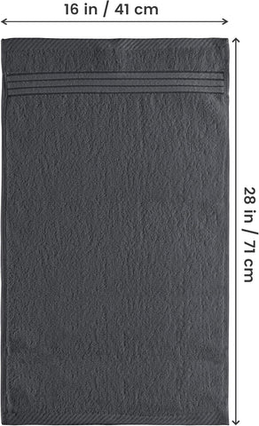 Utopia Towels 6 Piece Hand Towels Set, 16x28 in, 100% Cotton, Grey