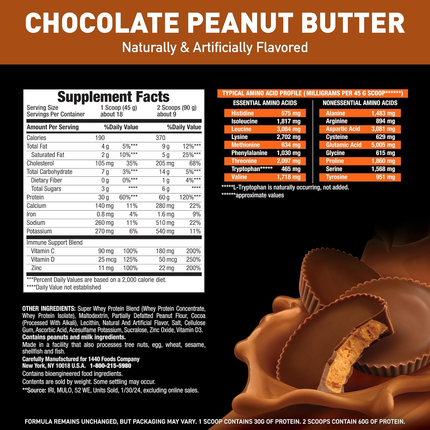 Body Fortress Super Advanced Whey Protein Powder, Chocolate PB, 1.78 lbs
